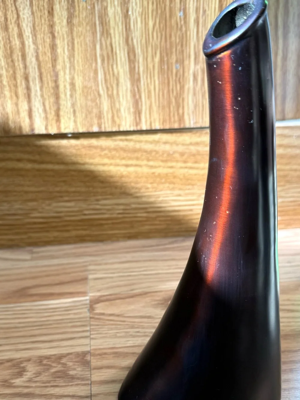 Japanese Ikebana Bronze Horn Vase